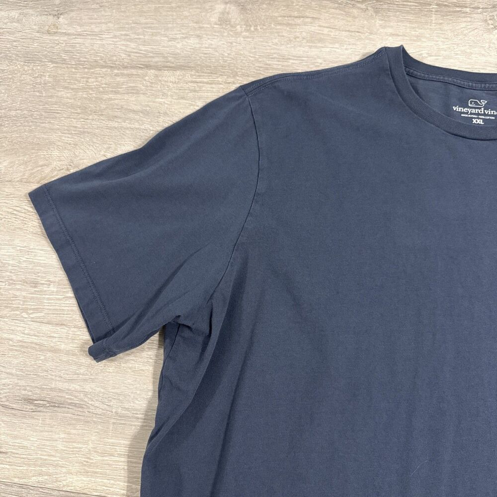 Vineyard Vines Shirt Pocket Logo Whale Men's Blue 2XL 100% Cotton Tee - Picture 3 of 9